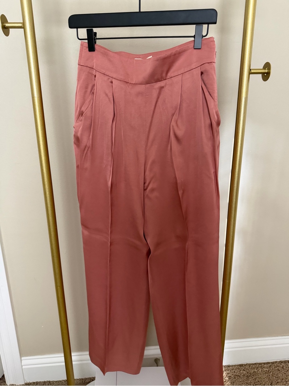 Sezane rue Saint- Faicre Women's High-Waist Wide Leg Pants - Dusty Rose